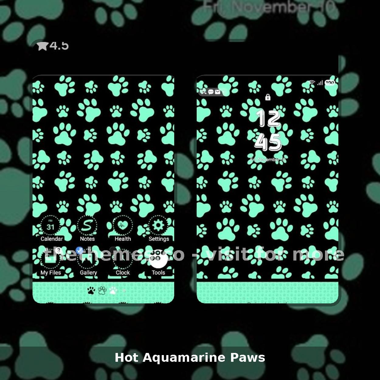 Hot Aquamarine Paws