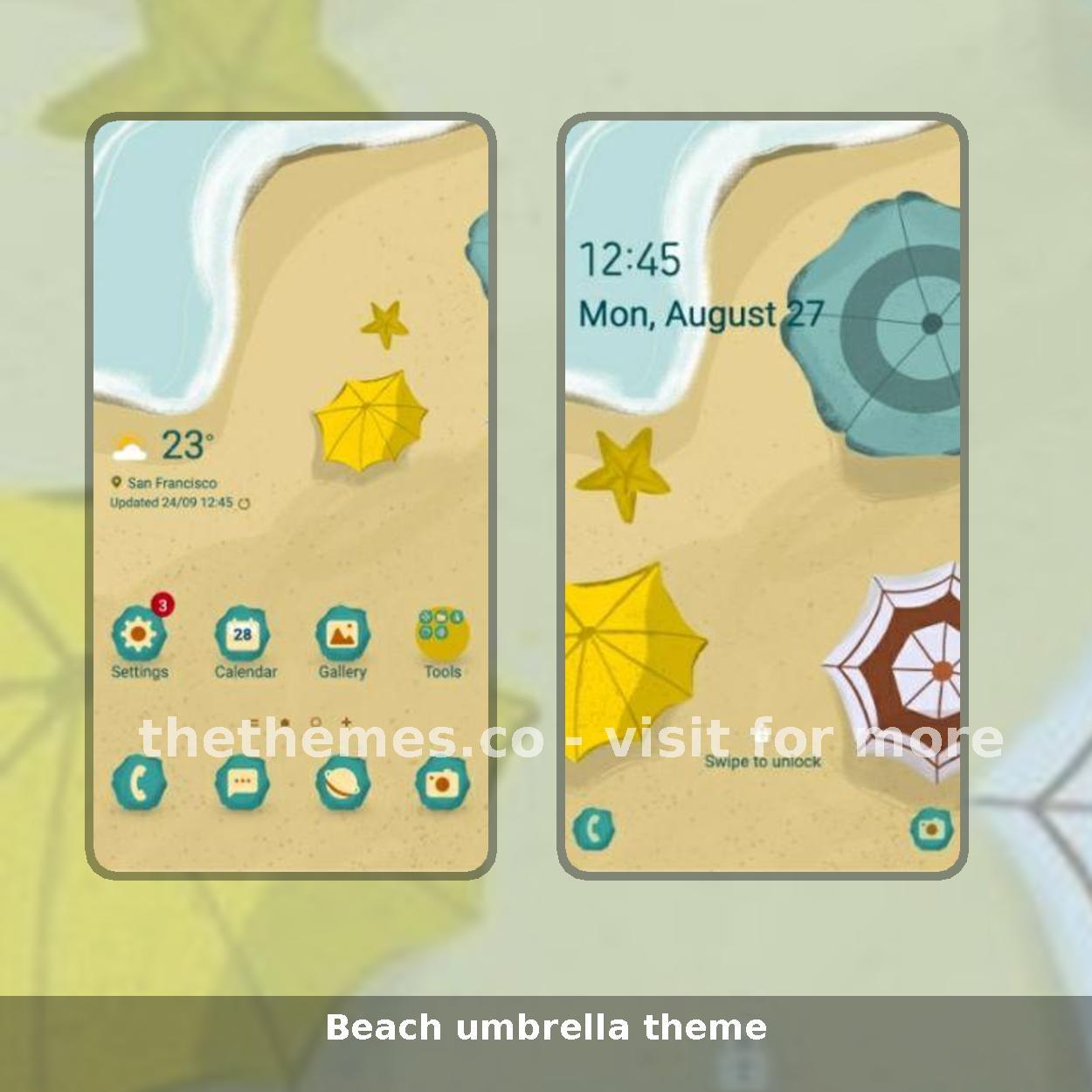 Beach umbrella theme