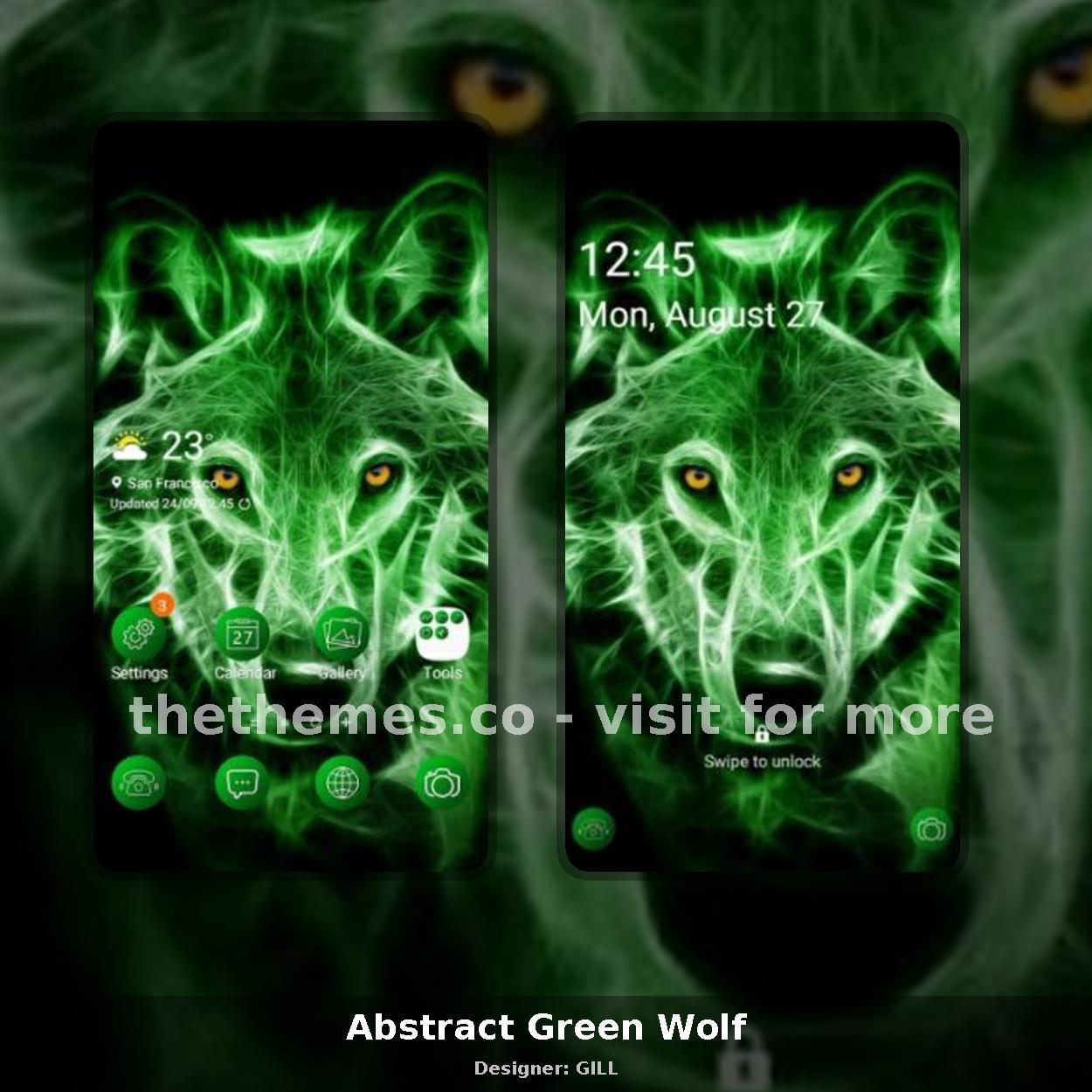 Abstract Green Wolf