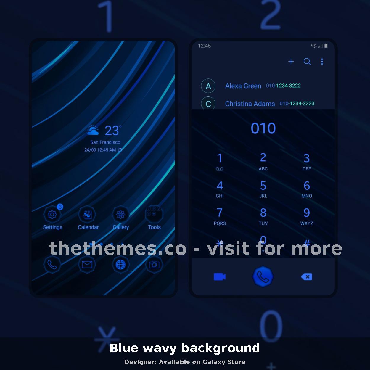 Blue wavy background