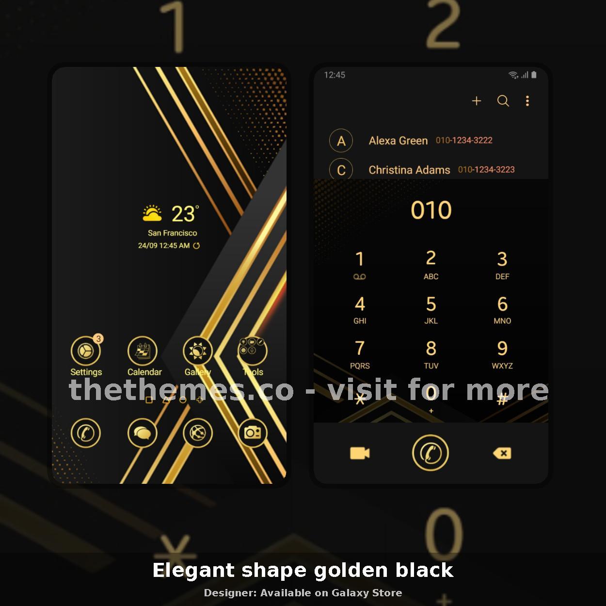 Elegant shape golden black