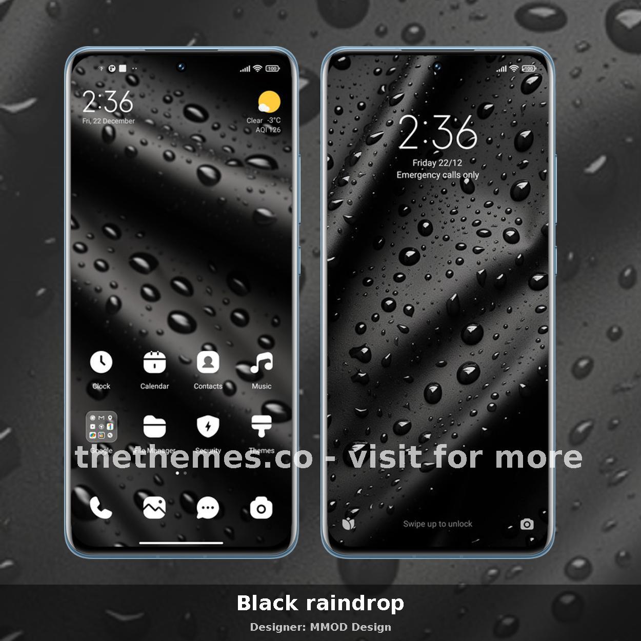 Black raindrop