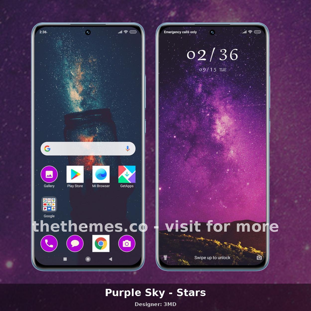 Purple Sky - Stars