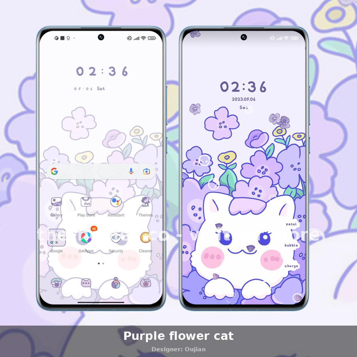 Purple flower cat