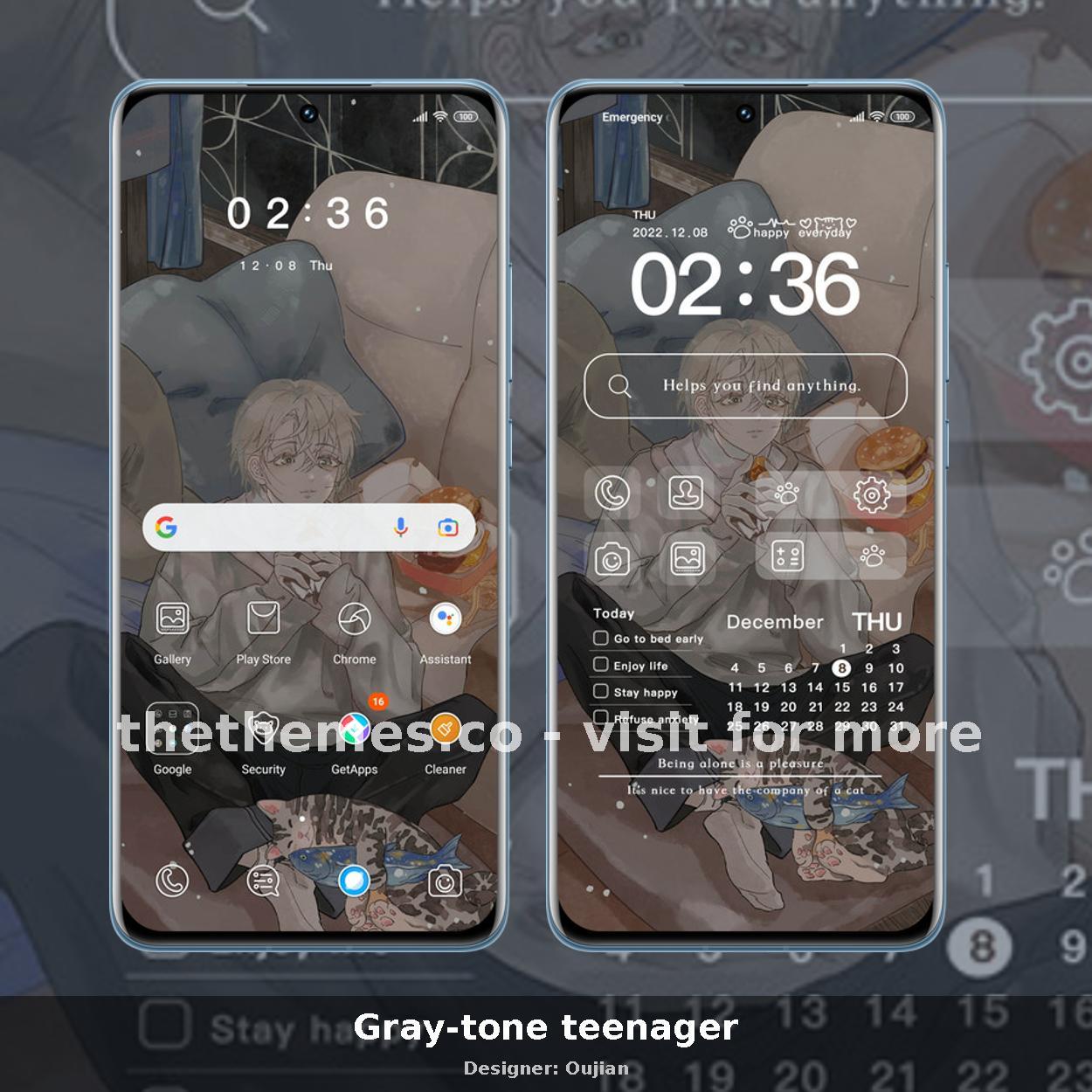 Gray-tone teenager